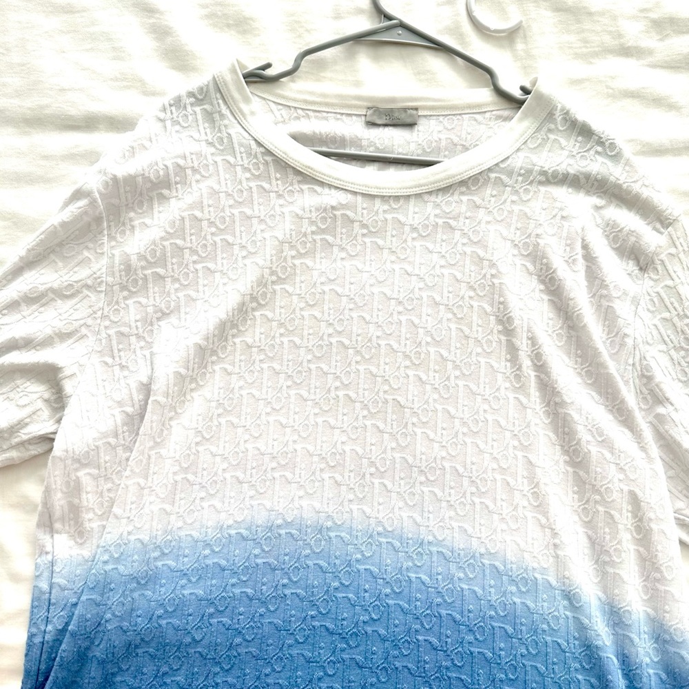 Dior Jacquard blue & white T shirt